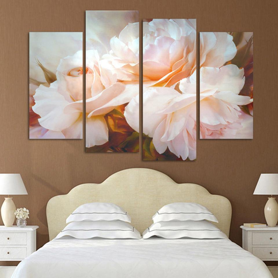 ROSES PÂLES - Toile imprimée sur châssis - Art-Cadre.fr