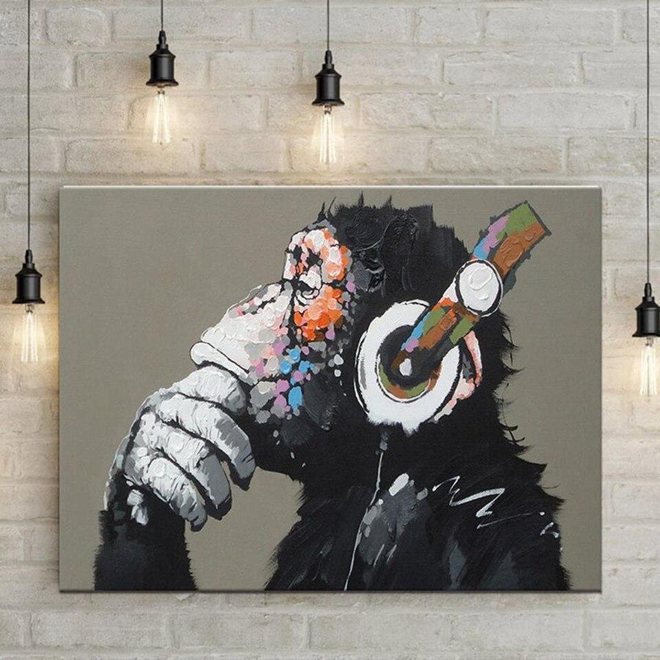 Tableau singe casque