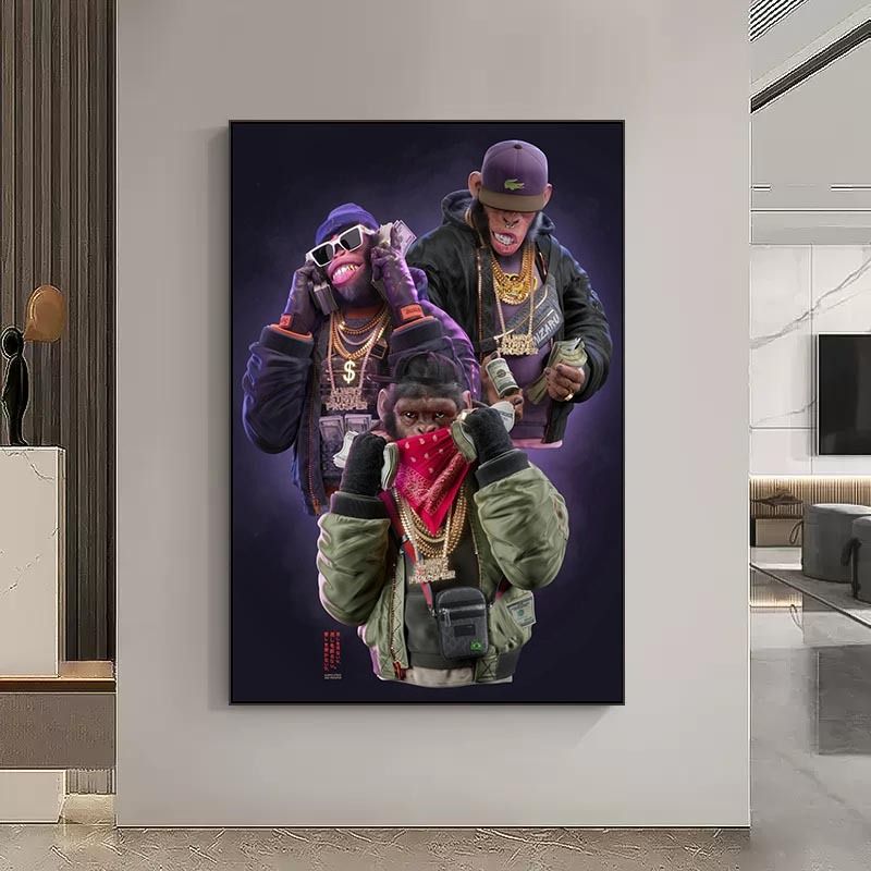 tableau 3 singes swag