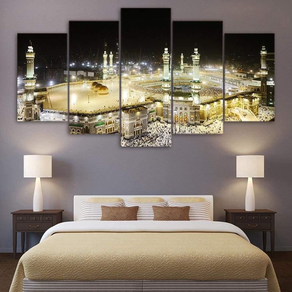 Tableau oriental Al-Harâm illuminée | Décoration murale imprimée sur toile. - Art-Cadre.fr