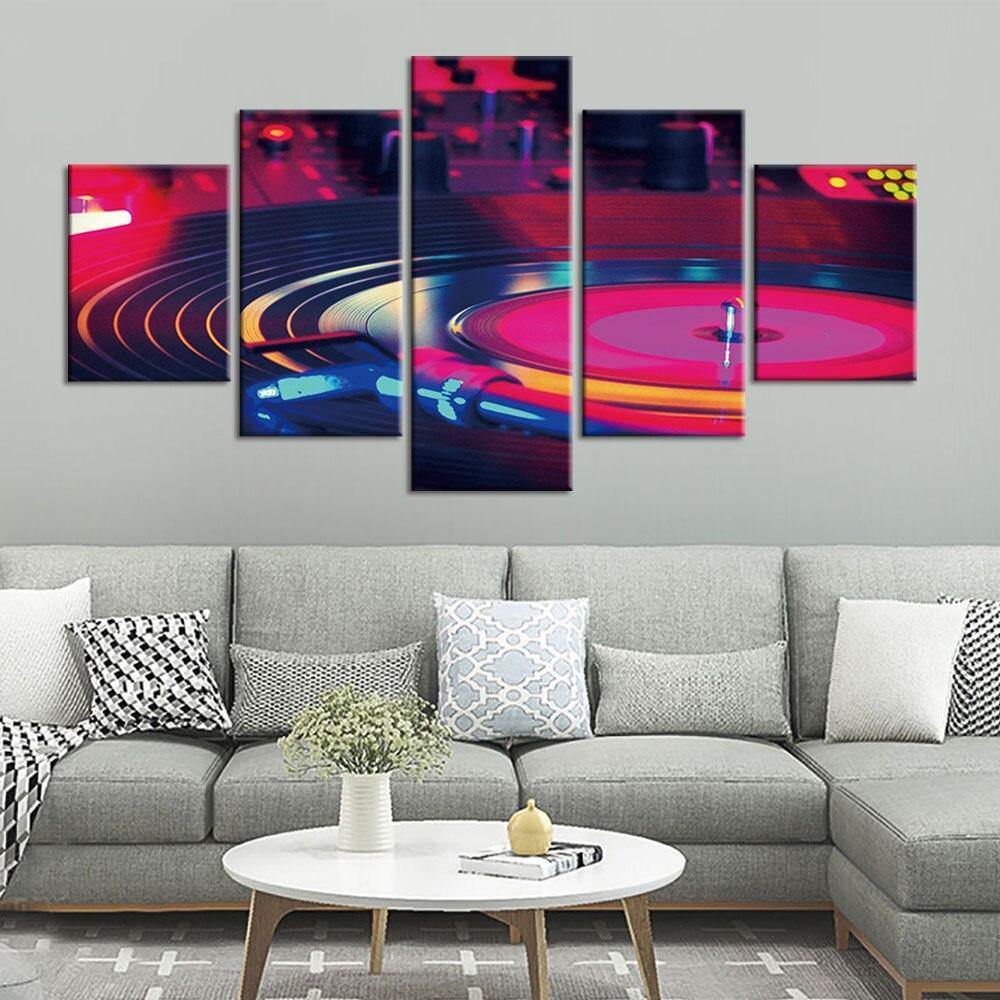 Tableau Ambiance club | Décoration murale pentaptyque imprimée sur toile. - Art-Cadre.fr