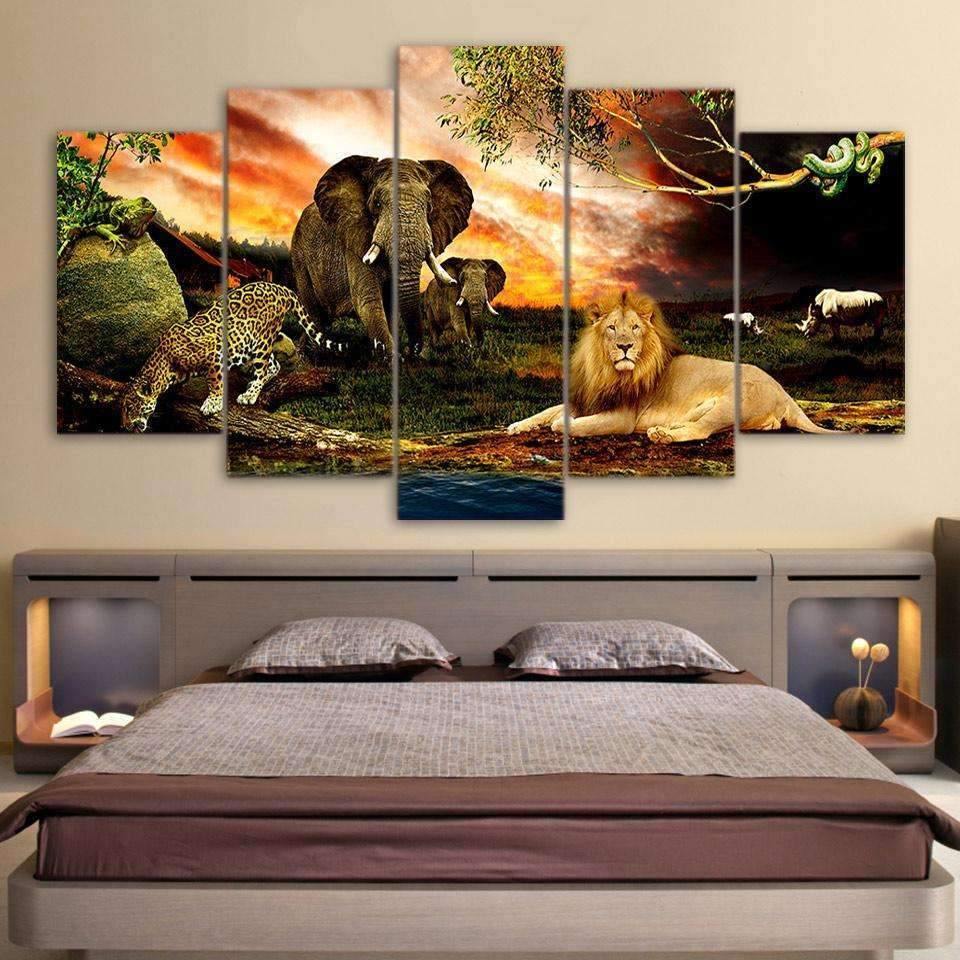 Tableau Animaux de la savane | Décoration murale imprimée sur toile. - Art-Cadre.fr