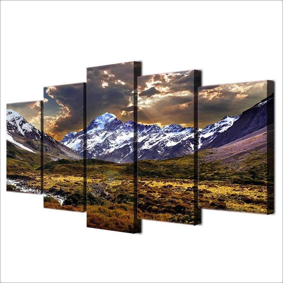 Tableau Aoraki, Nouvelle-Zélande | Décoration murale polyptyque imprimée sur toile. - Art-Cadre.fr