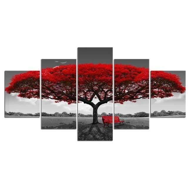 ARBRE ROUGE - Tableau mural sur toile imprimée - Art-Cadre.fr