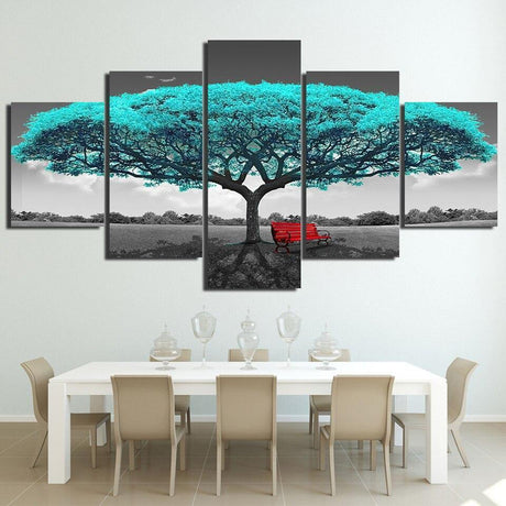 Tableau Arbre turquoise | Décoration murale imprimée sur toile. - Art-Cadre.fr