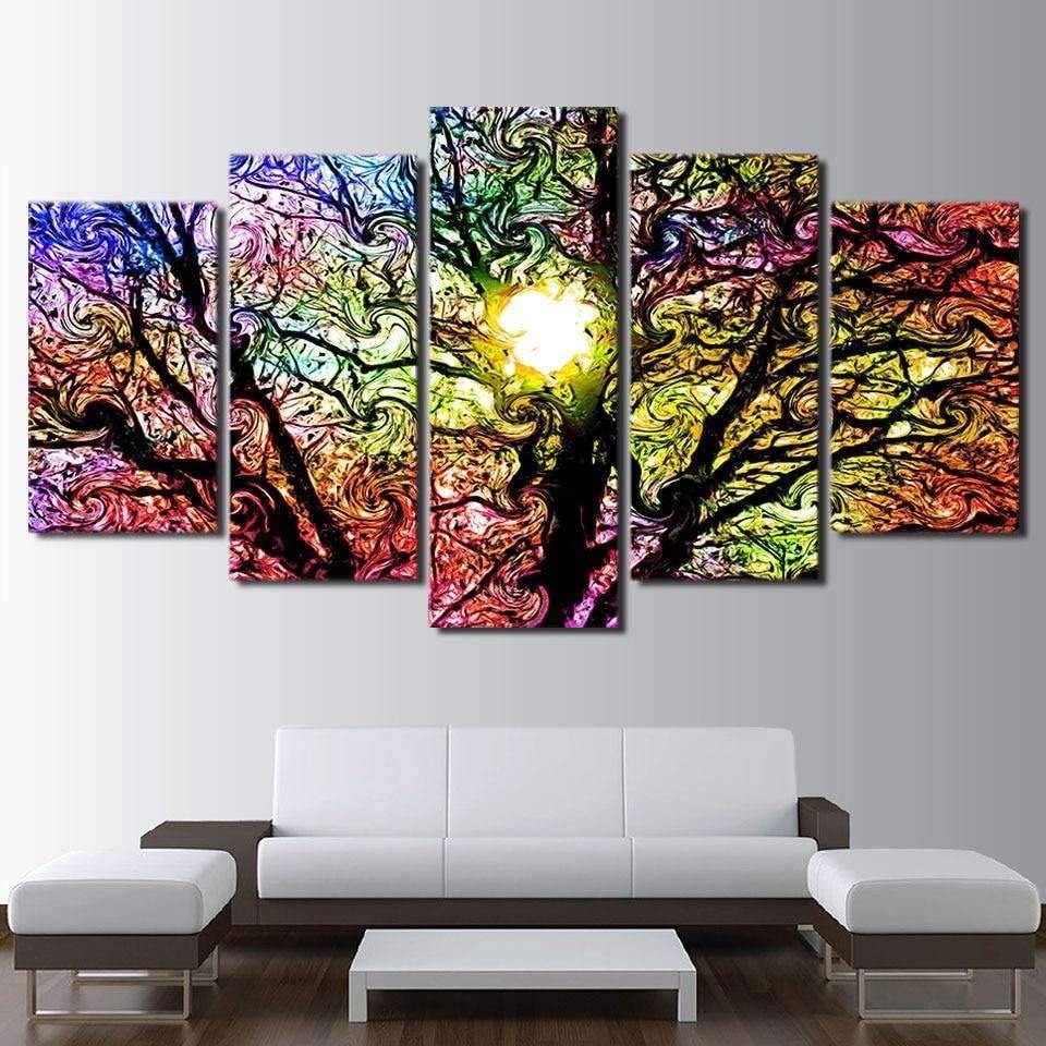 Tableau Arbre-vitrail | Décoration murale imprimée sur toile. - Art-Cadre.fr