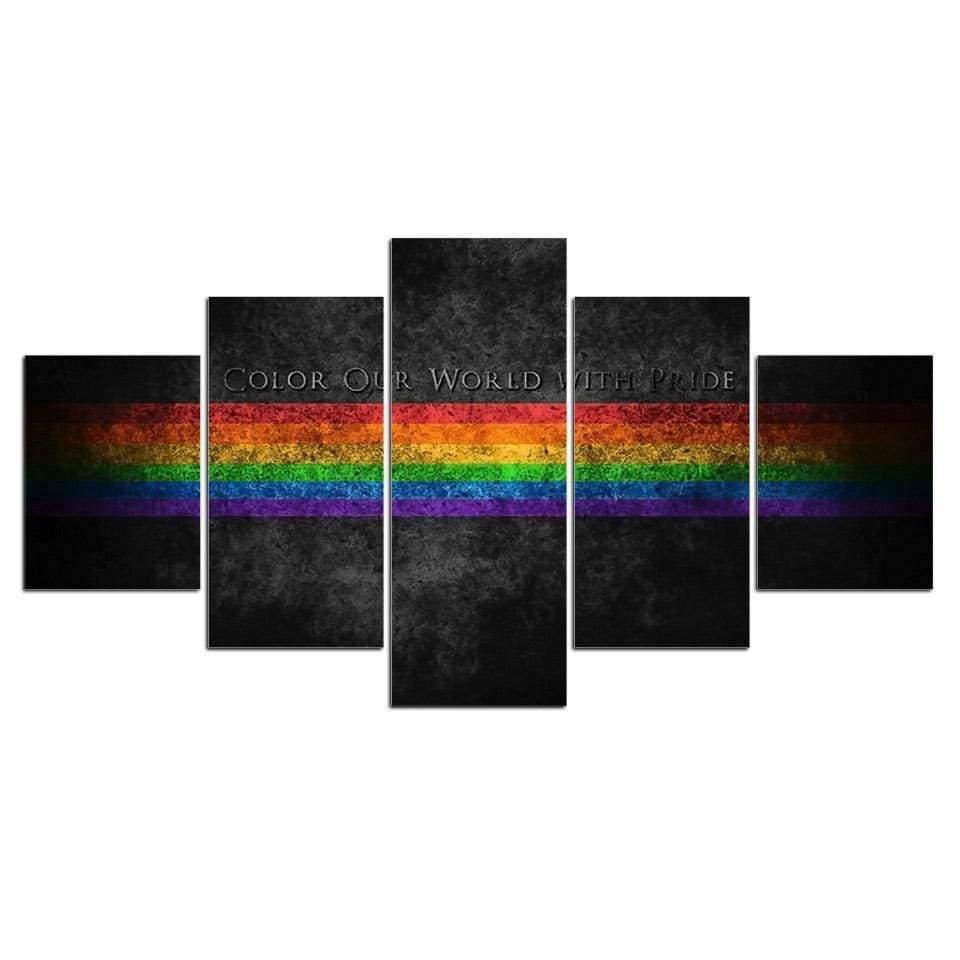 Tableau Arc-en-ciel LGBT | Décoration murale polyptyque en impression sur toile. - Art-Cadre.fr