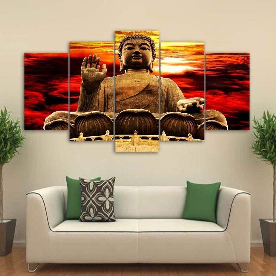 Tableau Aux pieds de Bouddha | Décoration murale sur toile imprimée. - Art-Cadre.fr