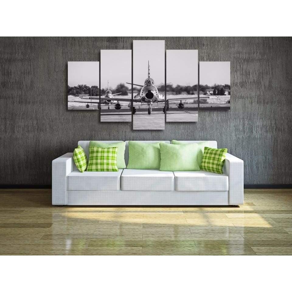 Tableau Avion de chasse au départ | Décoration murale sur toile imprimée. - Art-Cadre.fr