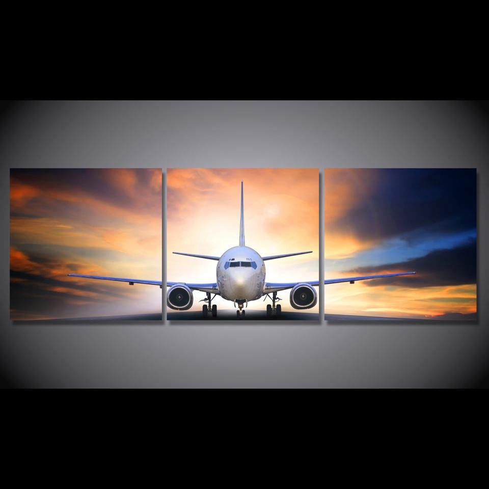 Tableau Avion prêt au décollage | Décoration murale imprimée sur toile. - Art-Cadre.fr