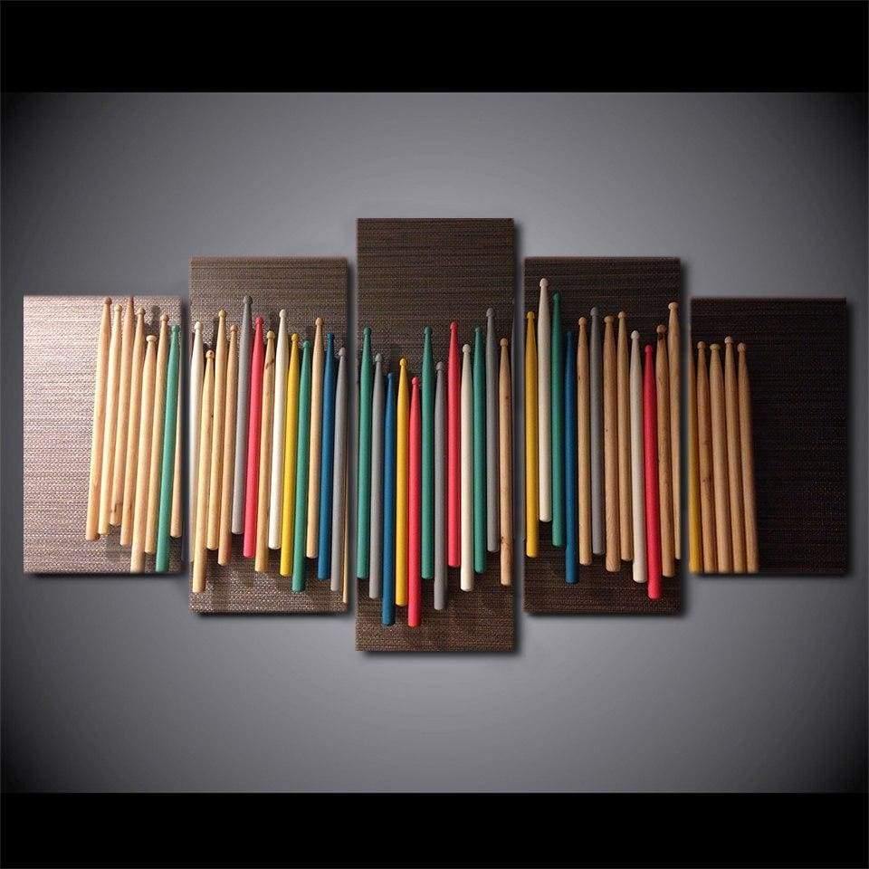 Tableau Baguettes de batterie | Déco salon sur toile imprimée. - Art-Cadre.fr