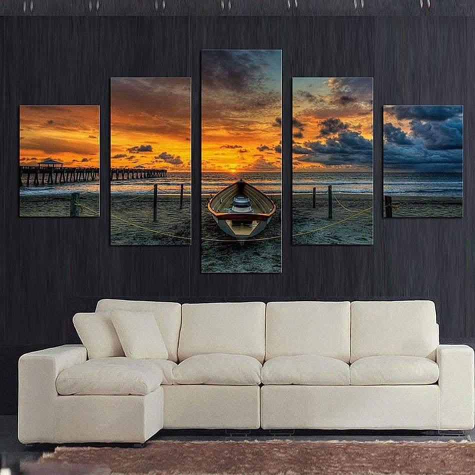 BARQUE SUR LE SABLE - Tableau mural sur toile imprimée - Art-Cadre.fr