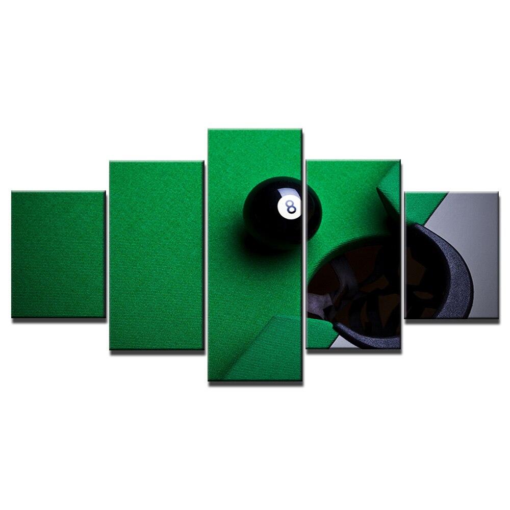 Tableau Billard | Déco murale pentaptyque imprimée sur toile. - Art-Cadre.fr