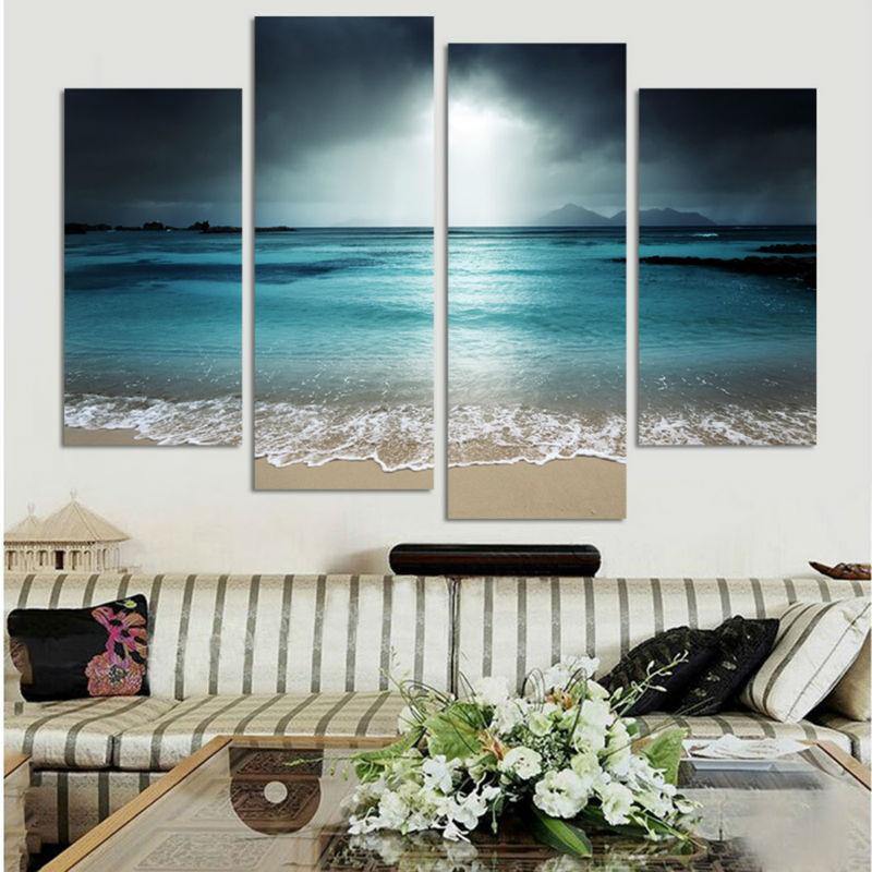 BLEUS DE CIEL ET MER - Tableau mural sur toile imprimée - Art-Cadre.fr