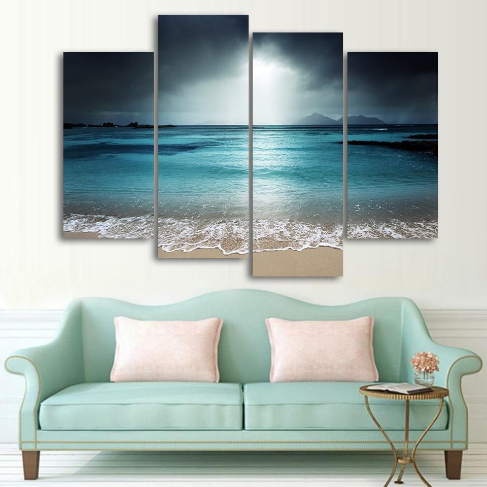 BLEUS DE CIEL ET MER - Tableau mural sur toile imprimée - Art-Cadre.fr
