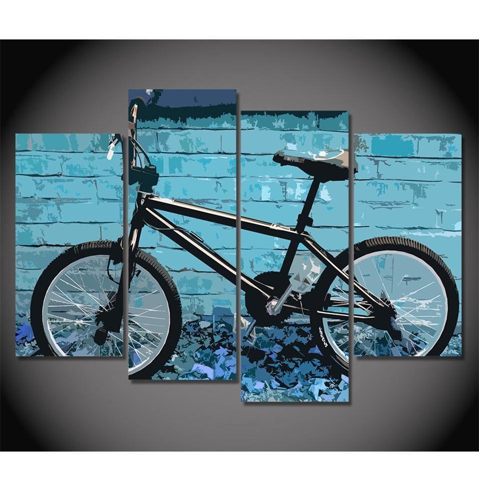 BMX - QUADRIPTYQUE - Tableau mural sur toile imprimée - Art-Cadre.fr