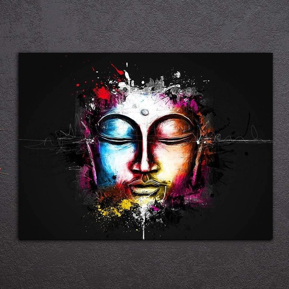 BOUDDHA COLORÉ - Tableau mural sur toile imprimée - Art-Cadre.fr