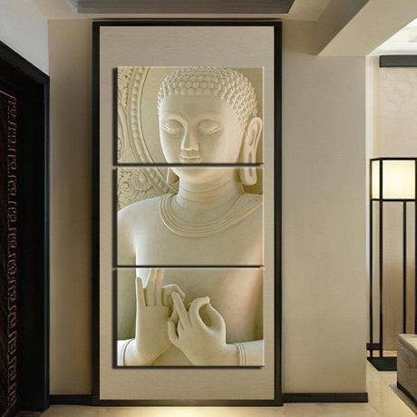 BOUDDHA DE MARBRE - Tableau mural sur toile imprimée - Art-Cadre.fr