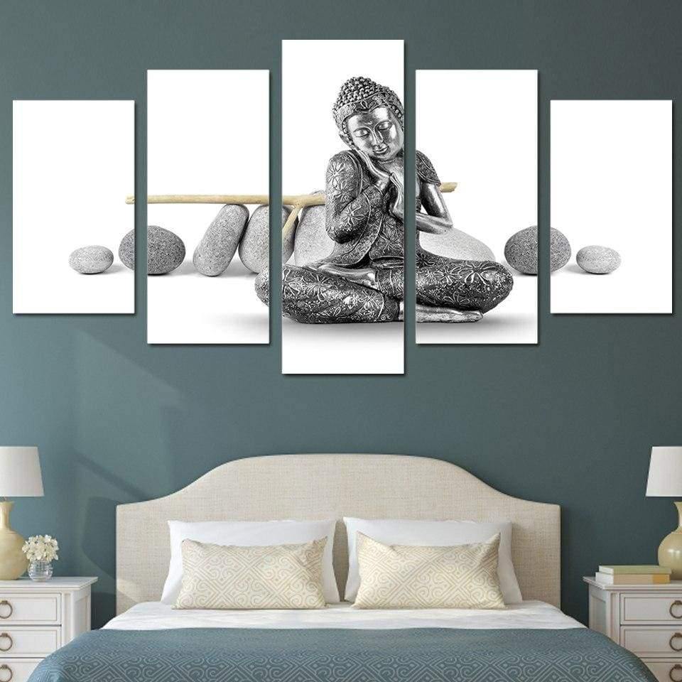 BOUDDHA DE PIERRE 3 - Tableau mural sur toile imprimée - Art-Cadre.fr