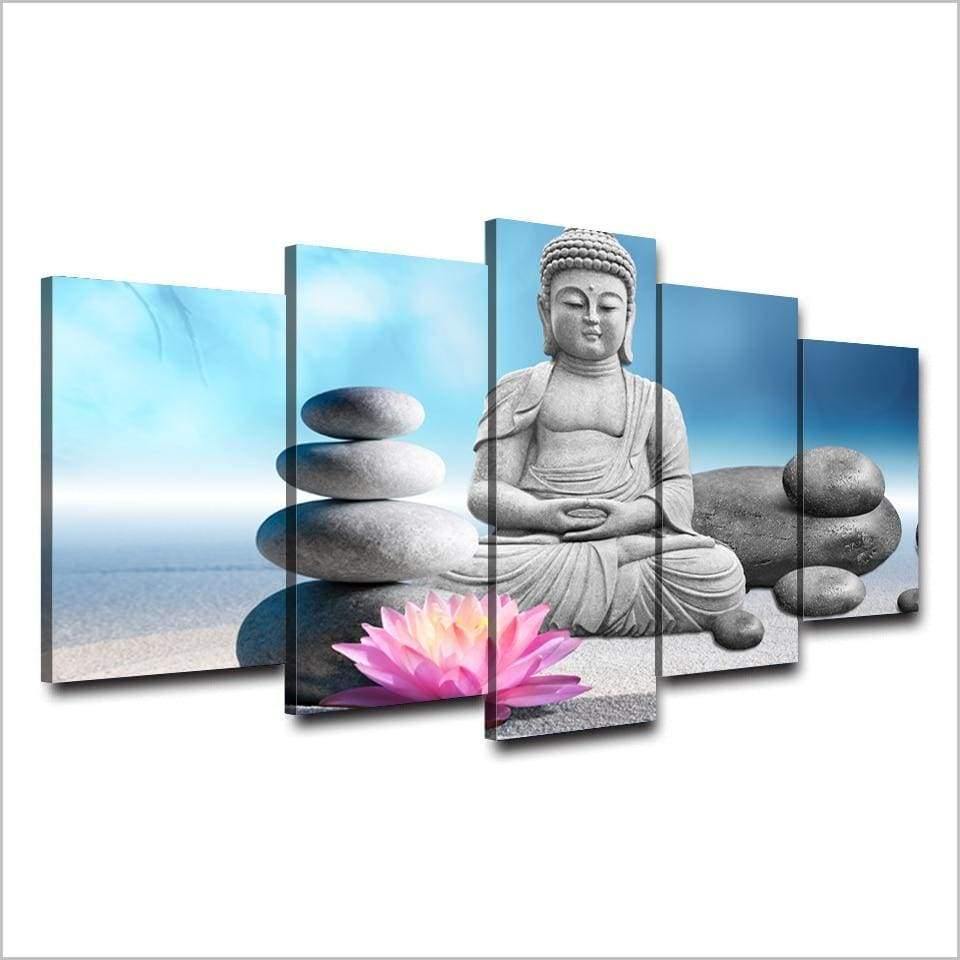 BOUDDHA DE PIERRE 4 - Tableau mural sur toile imprimée - Art-Cadre.fr