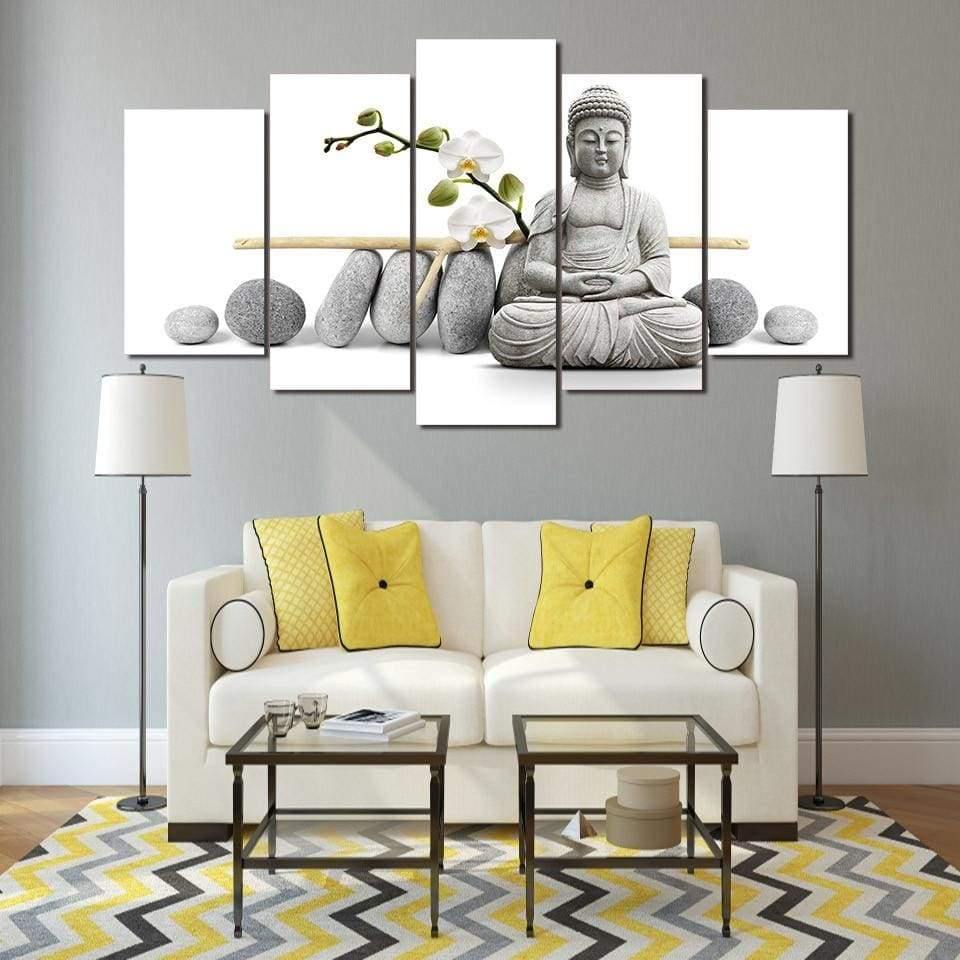 BOUDDHA DE PIERRE 8 - Tableau mural sur toile imprimée - Art-Cadre.fr