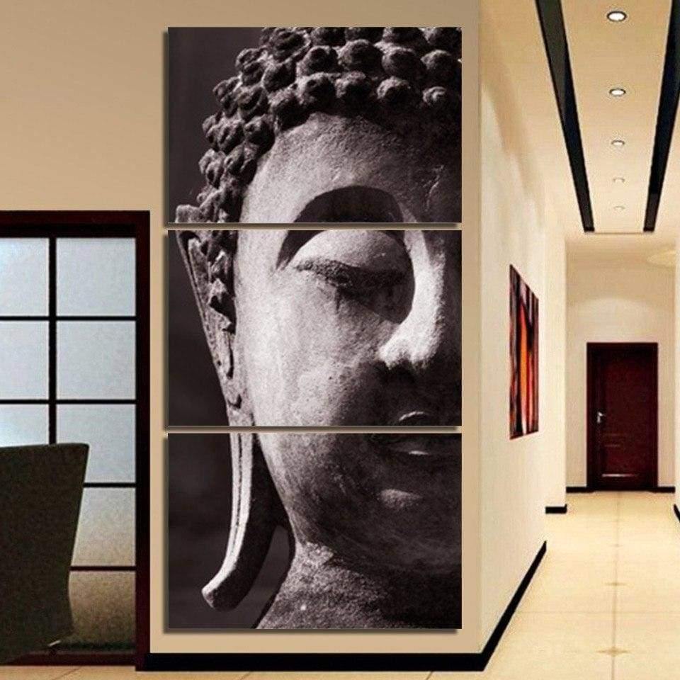 BOUDDHA DE PIERRE - Tableau mural sur toile imprimée - Art-Cadre.fr