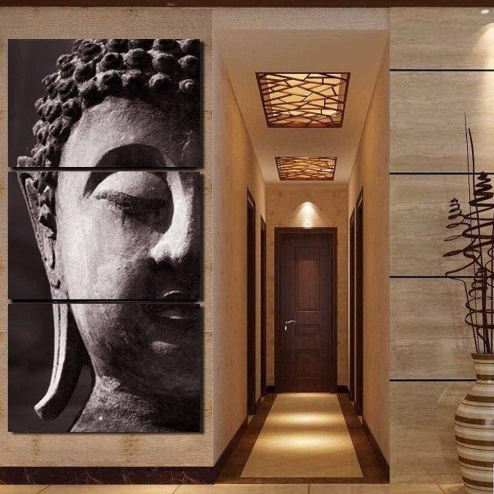 BOUDDHA DE PIERRE - Tableau mural sur toile imprimée - Art-Cadre.fr