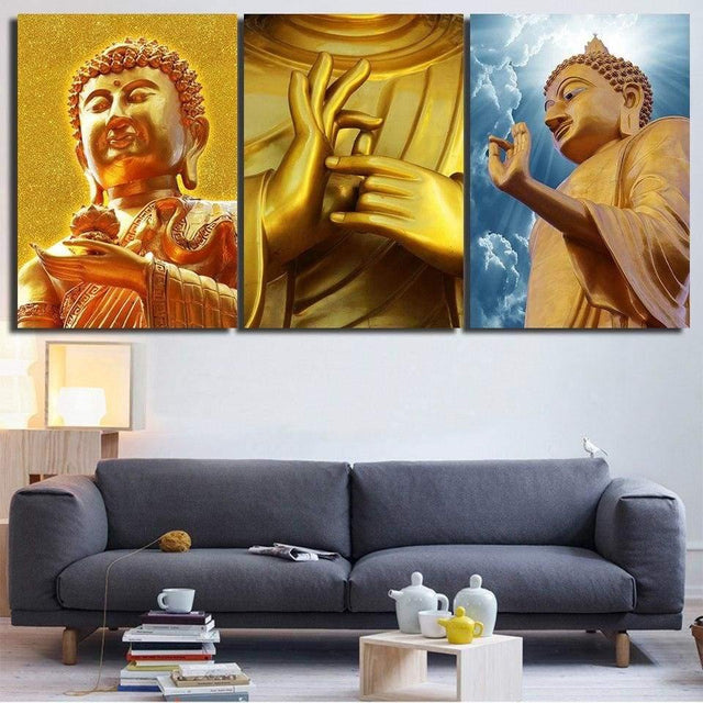 BOUDDHA D'OR - Tableau mural sur toile imprimée - Art-Cadre.fr