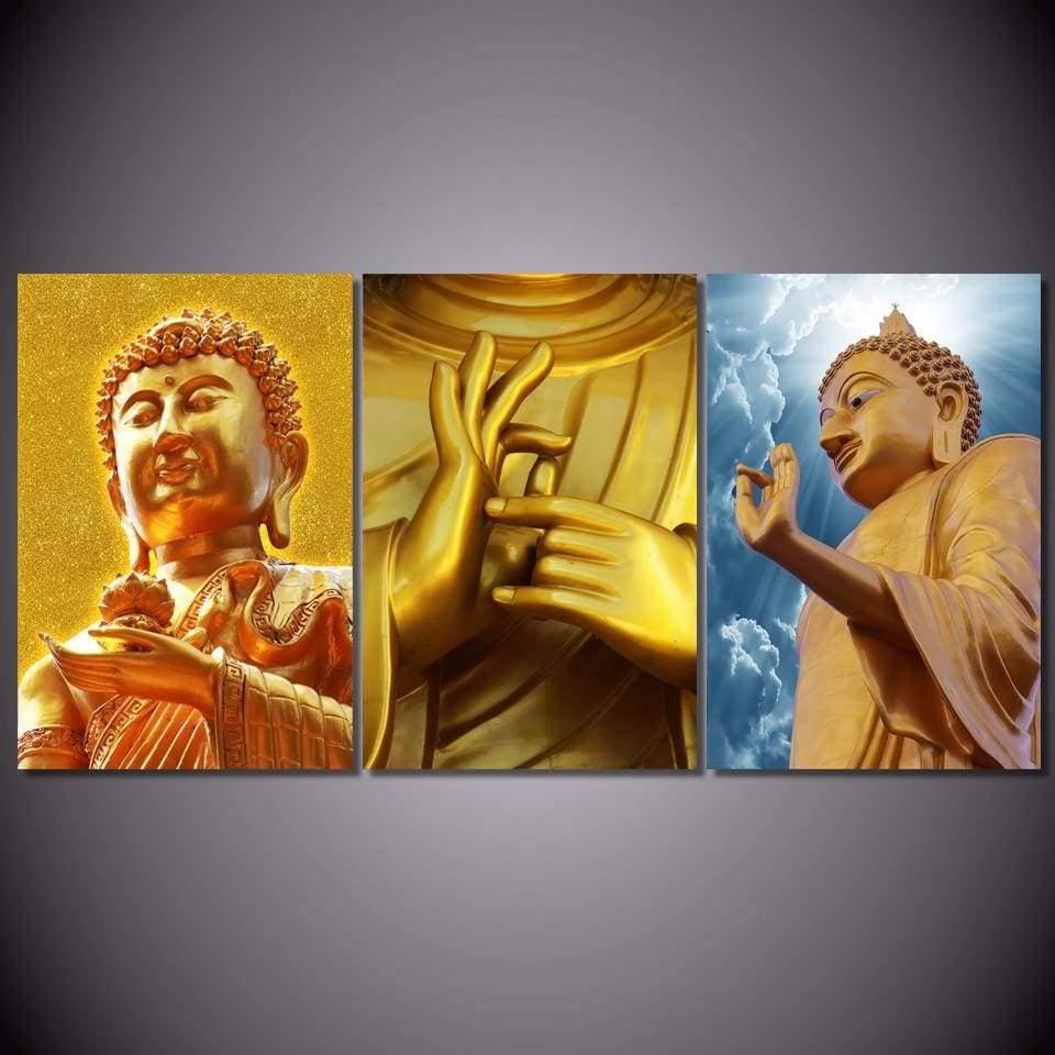 BOUDDHA D'OR - Tableau mural sur toile imprimée - Art-Cadre.fr