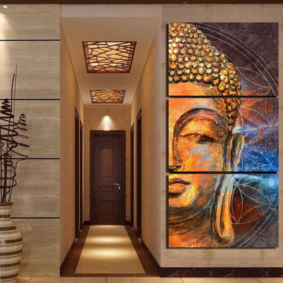 BOUDDHA OCRE - Tableau mural sur toile imprimée - Art-Cadre.fr