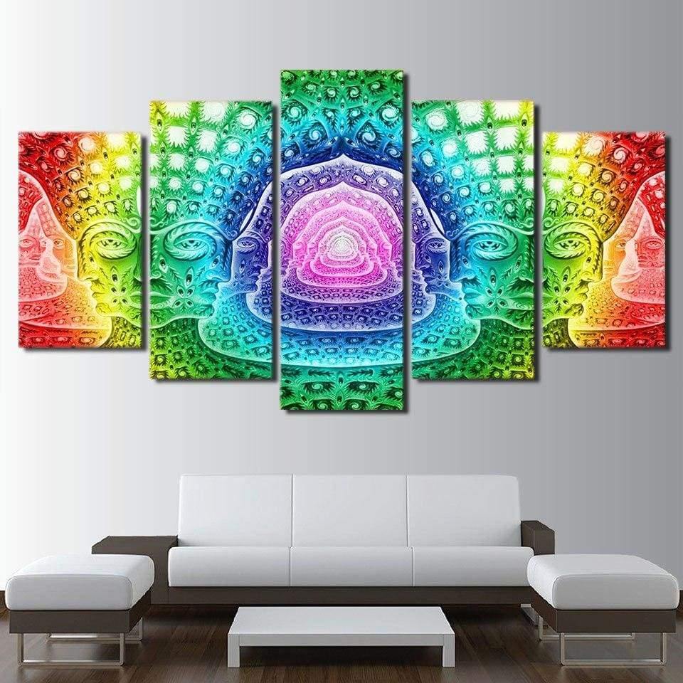 BOUDDHA PSYCHÉDÉLIQUE - Tableau mural sur toile imprimée - Art-Cadre.fr