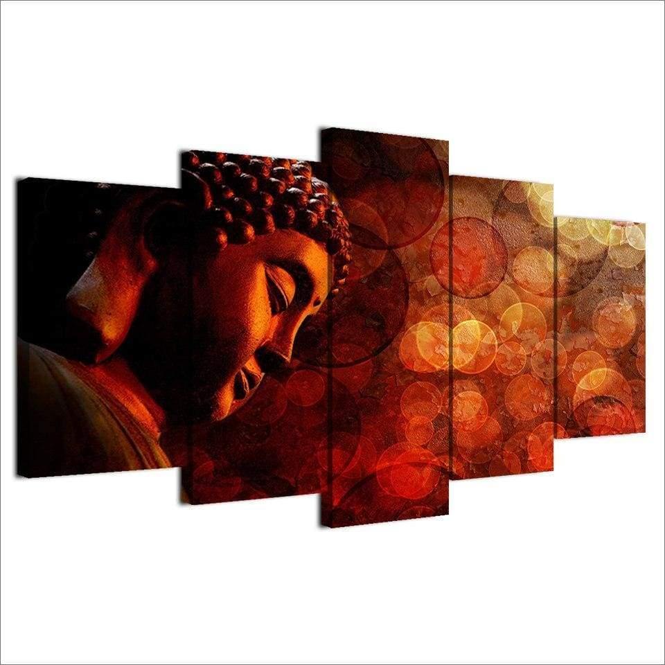 BOUDDHA ROUGE PSYCHÉDÉLIQUE - Tableau mural sur toile imprimée - Art-Cadre.fr