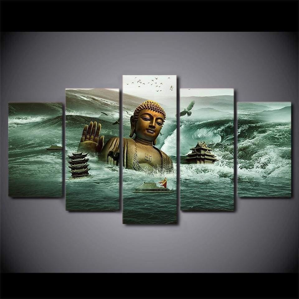 BOUDDHA SUBMERGÉ - Tableau mural sur toile imprimée - Art-Cadre.fr