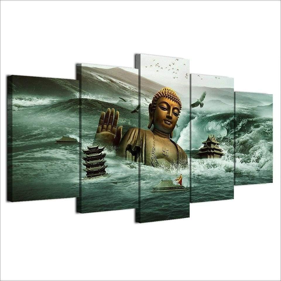 BOUDDHA SUBMERGÉ - Tableau mural sur toile imprimée - Art-Cadre.fr