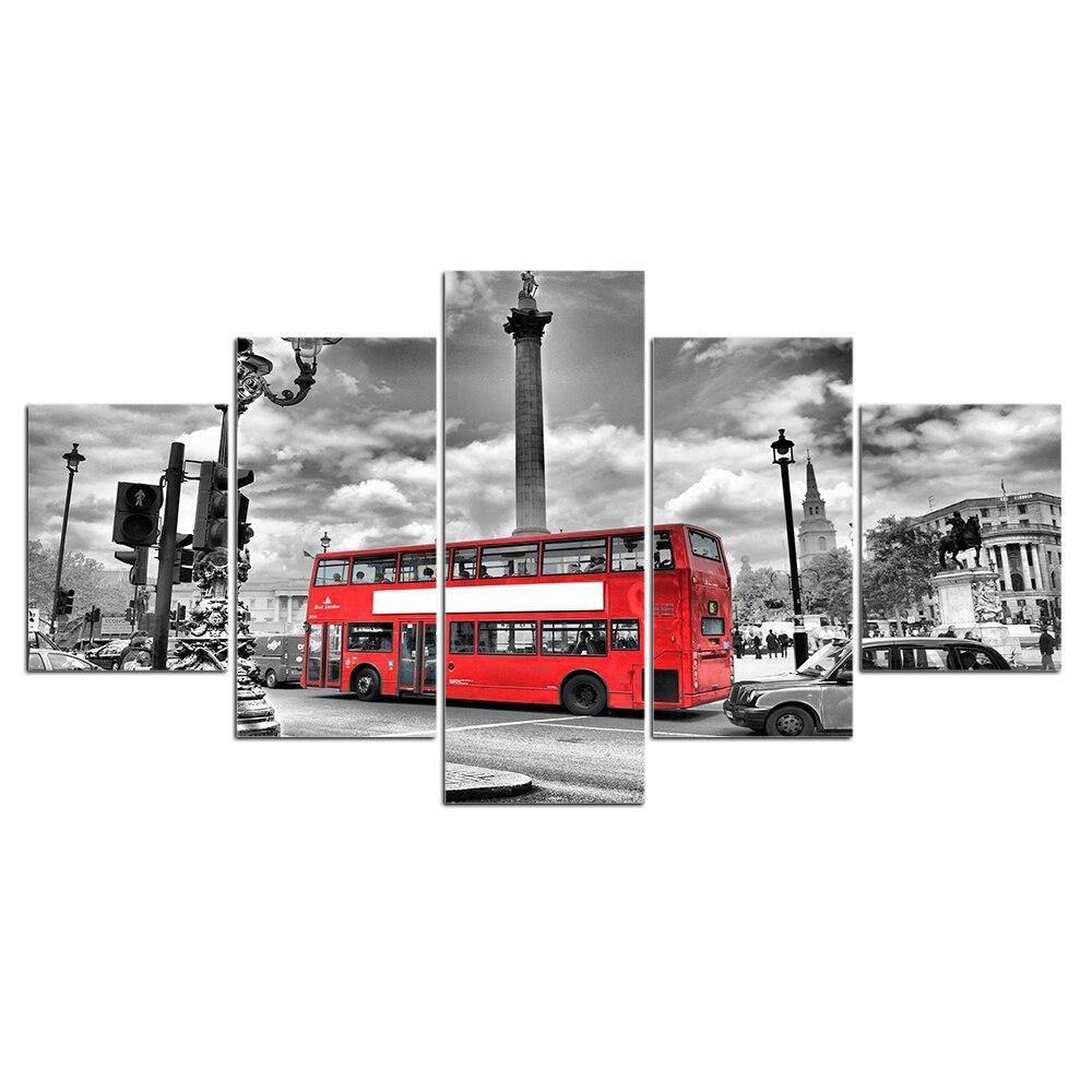 BUS À IMPÉRIALE - Tableau mural sur toile imprimée - Art-Cadre.fr