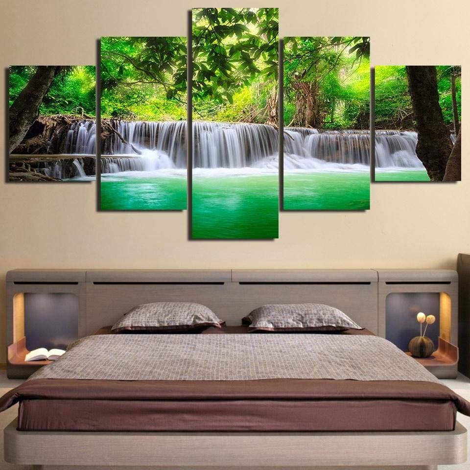 CASCADE VERTE - Tableau mural sur toile imprimée - Art-Cadre.fr