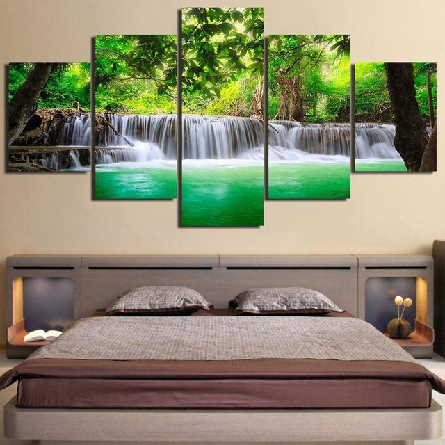 CASCADE VERTE - Tableau mural sur toile imprimée - Art-Cadre.fr