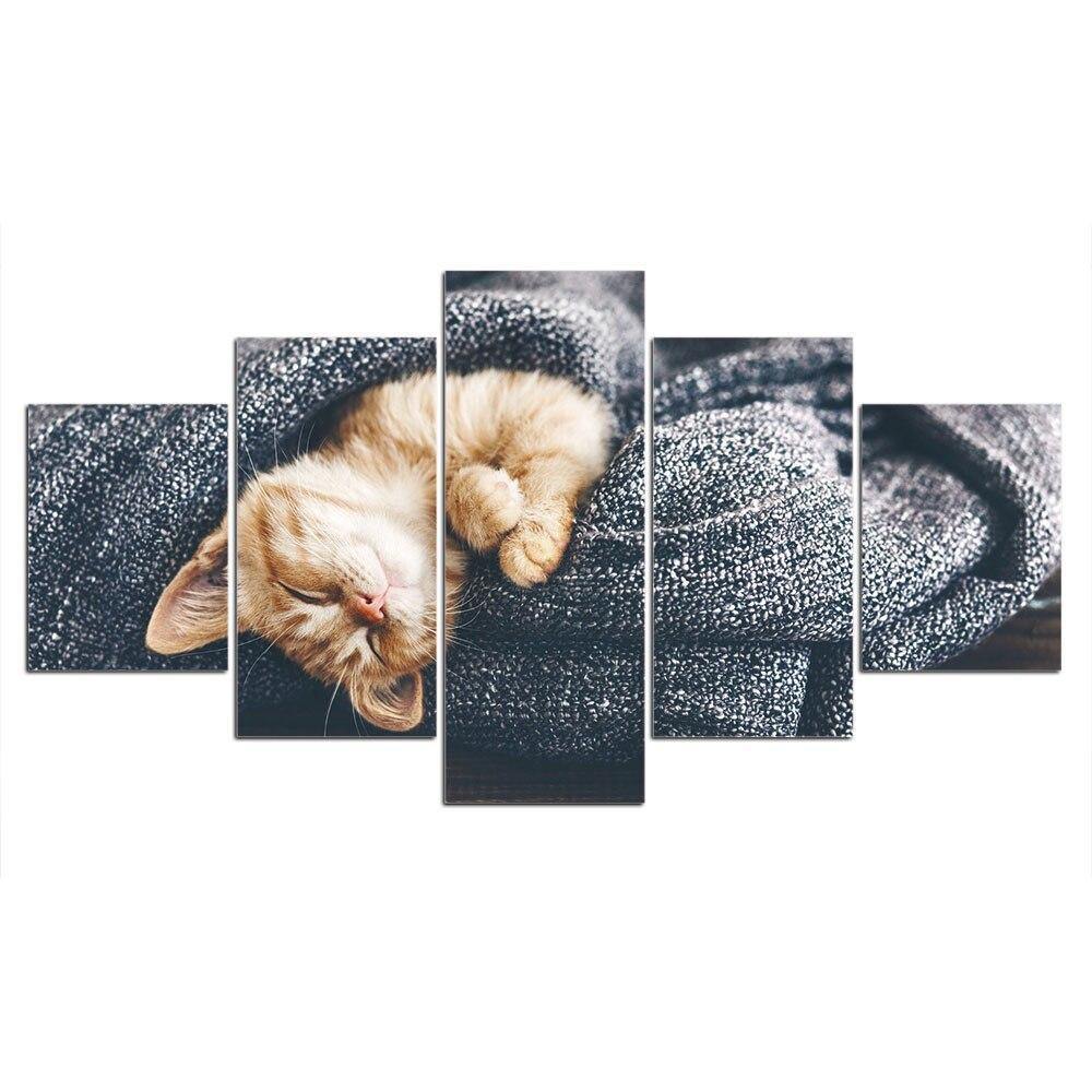 CHATON DORMANT - Tableau mural sur toile imprimée - Art-Cadre.fr
