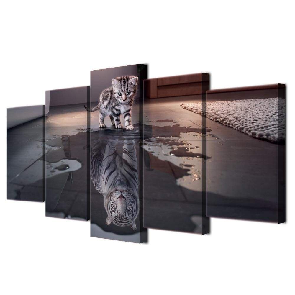 CHATON, REFLET GRANDISSANT - Tableau mural sur toile imprimée - Art-Cadre.fr