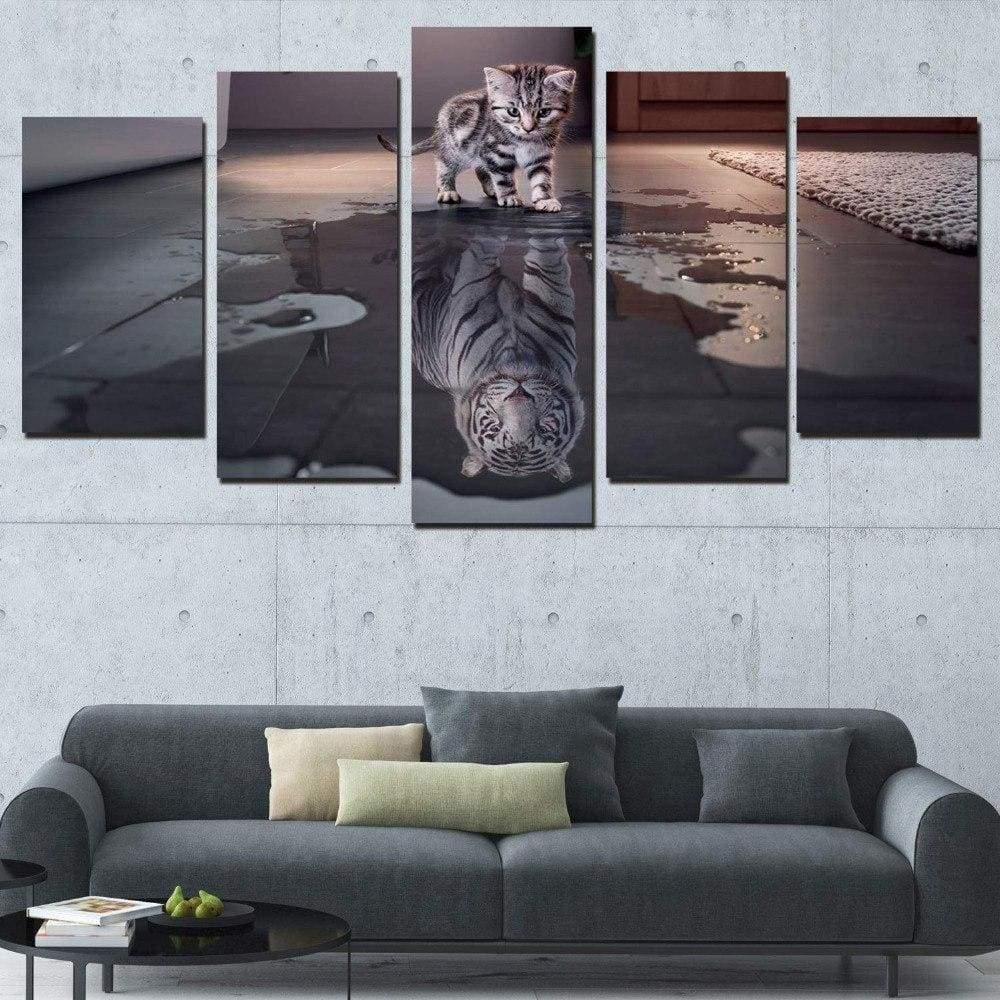 CHATON, REFLET GRANDISSANT - Tableau mural sur toile imprimée - Art-Cadre.fr