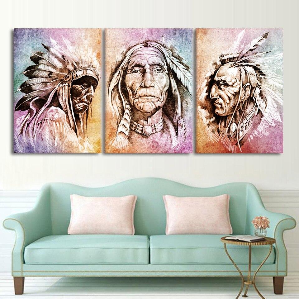 CHEFS DE TRIBUS - Tableau mural sur toile imprimée - Art-Cadre.fr