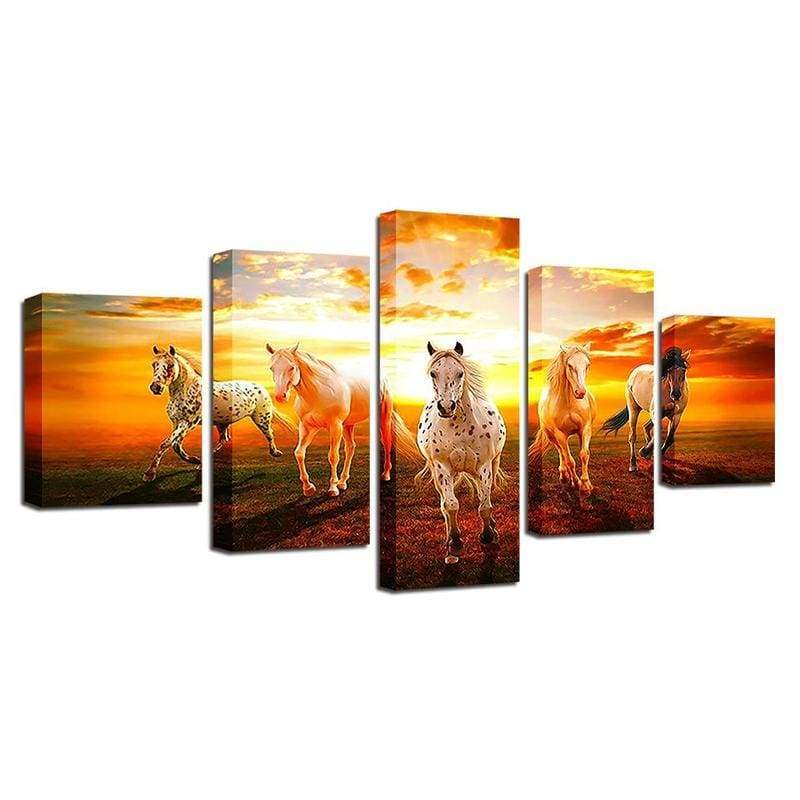 CHEVAUX AU GALOP - Tableau mural sur toile imprimée - Art-Cadre.fr