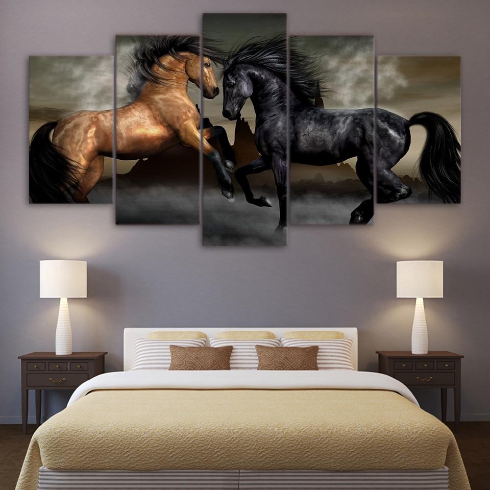 CHEVAUX FACE-À-FACE - Tableau mural sur toile imprimée - Art-Cadre.fr