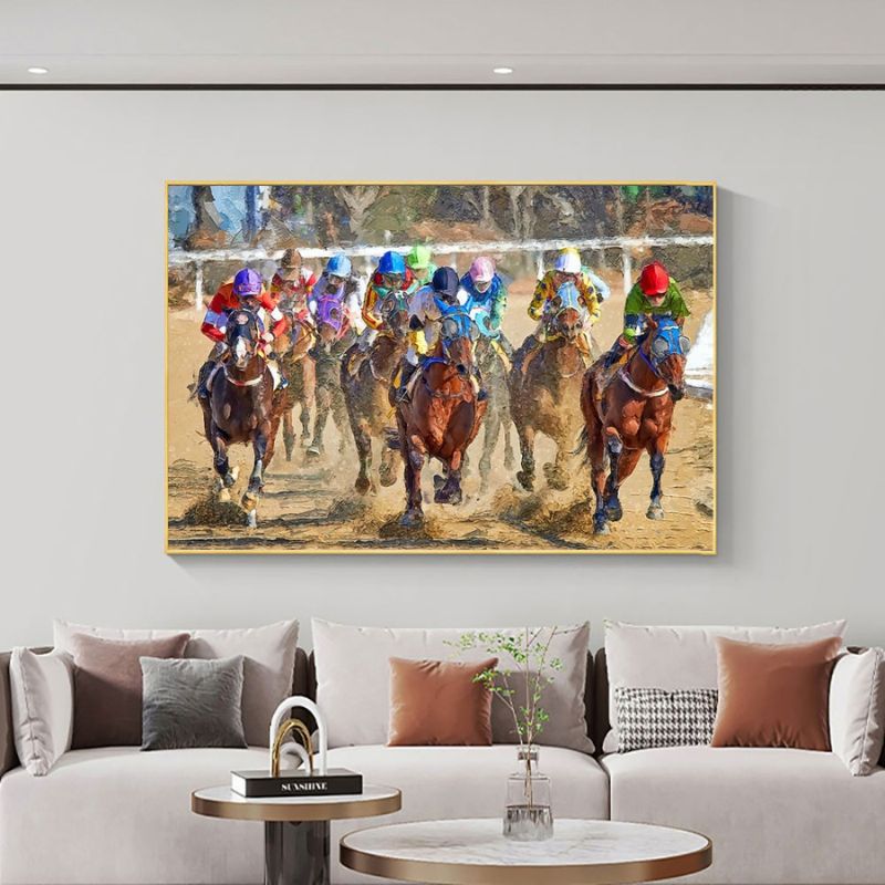 Tableau course de chevaux