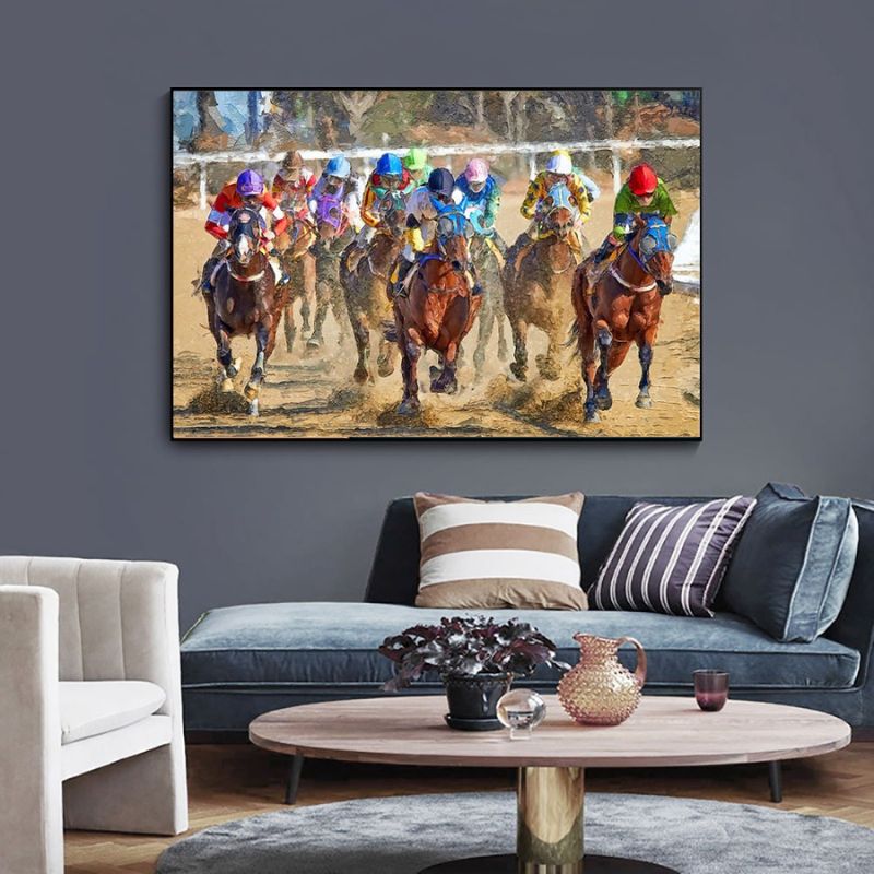 Tableau course de chevaux