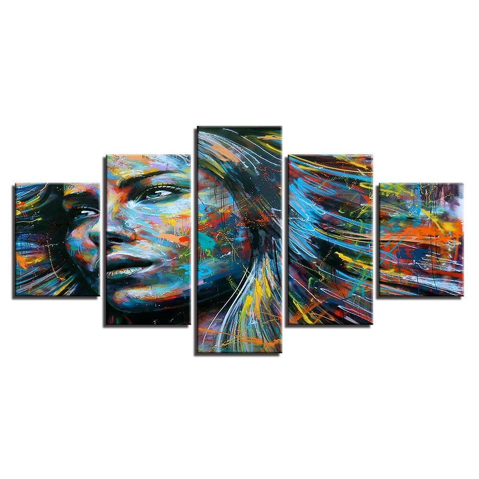 FEMME COLORÉE - Tableau mural sur toile imprimée - Art-Cadre.fr