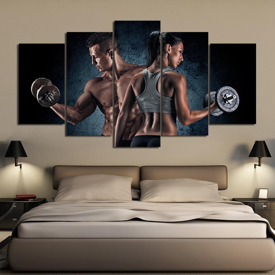 FITNESS ET MUSCULATION - Tableau mural sur toile imprimée - Art-Cadre.fr