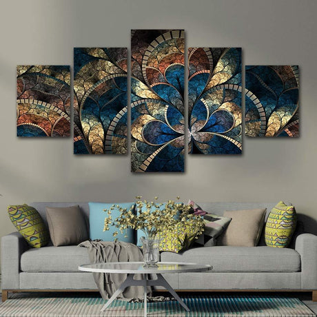 FLEURS ABSTRAITES - Tableau mural sur toile imprimée - Art-Cadre.fr