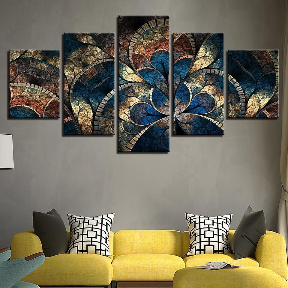 FLEURS ABSTRAITES - Tableau mural sur toile imprimée - Art-Cadre.fr