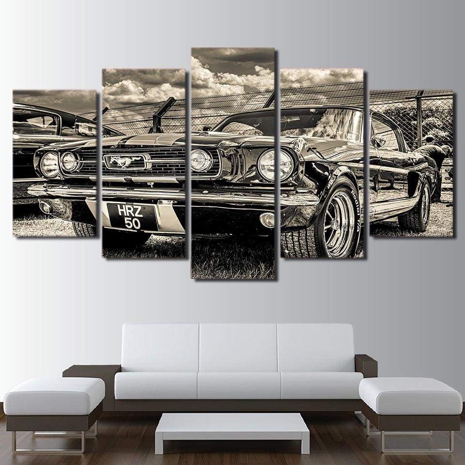 FORD MUSTANG 1965 - Tableau mural sur toile imprimée - Art-Cadre.fr
